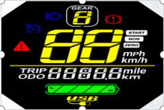 5.0V VA High Contrast LCD Display Rounded 7 Segment LCD Module